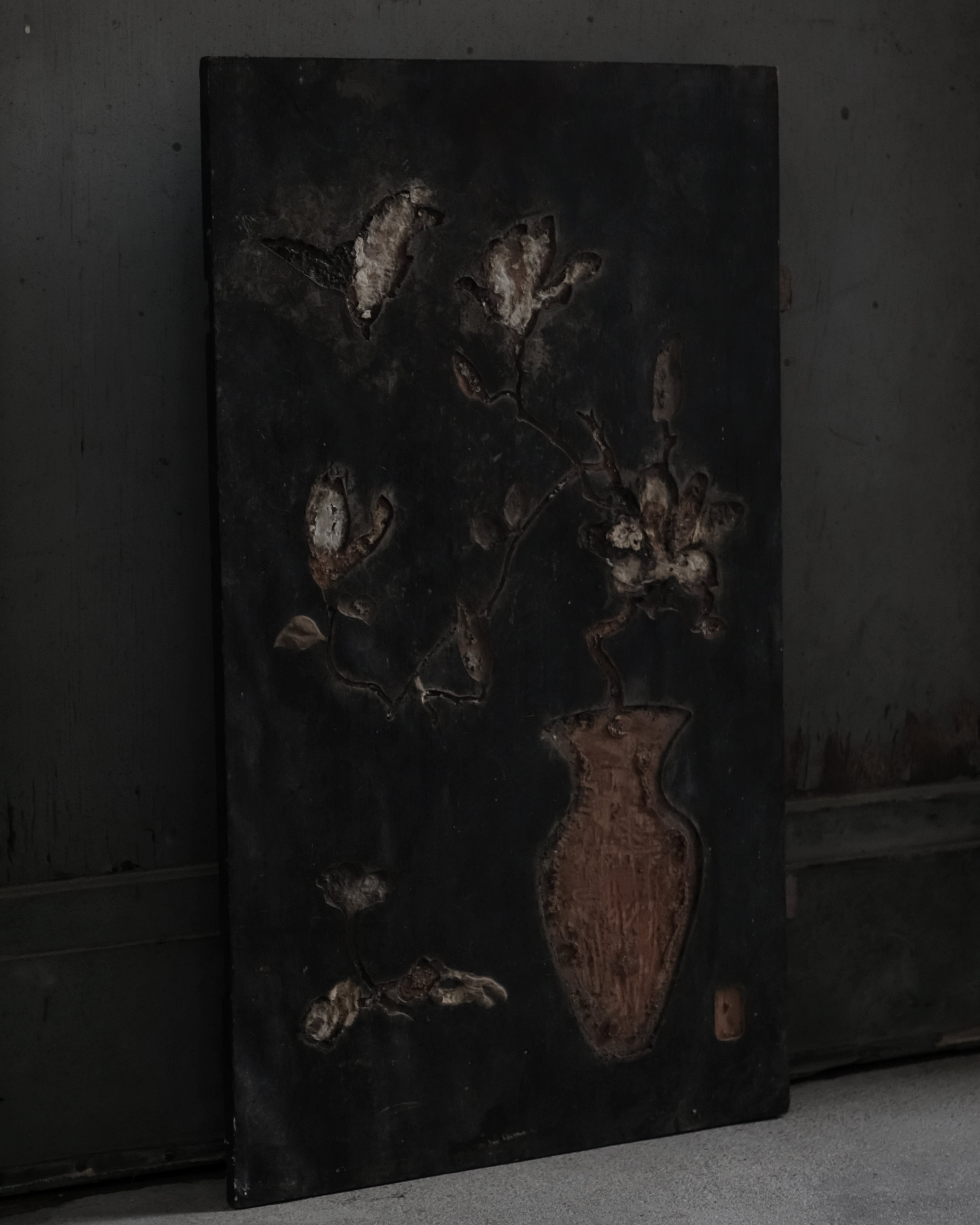 French antique panel painting