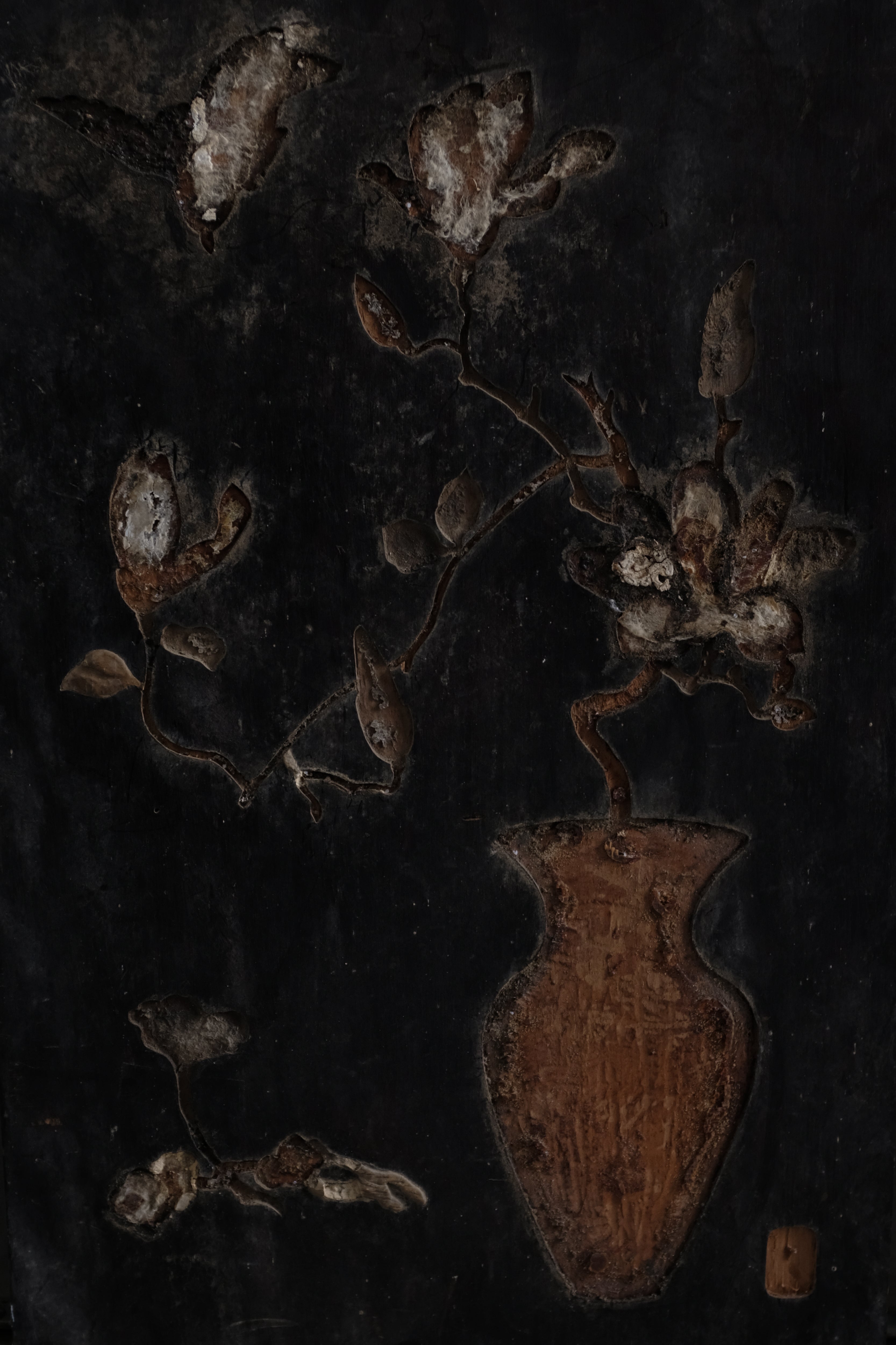 French antique panel painting