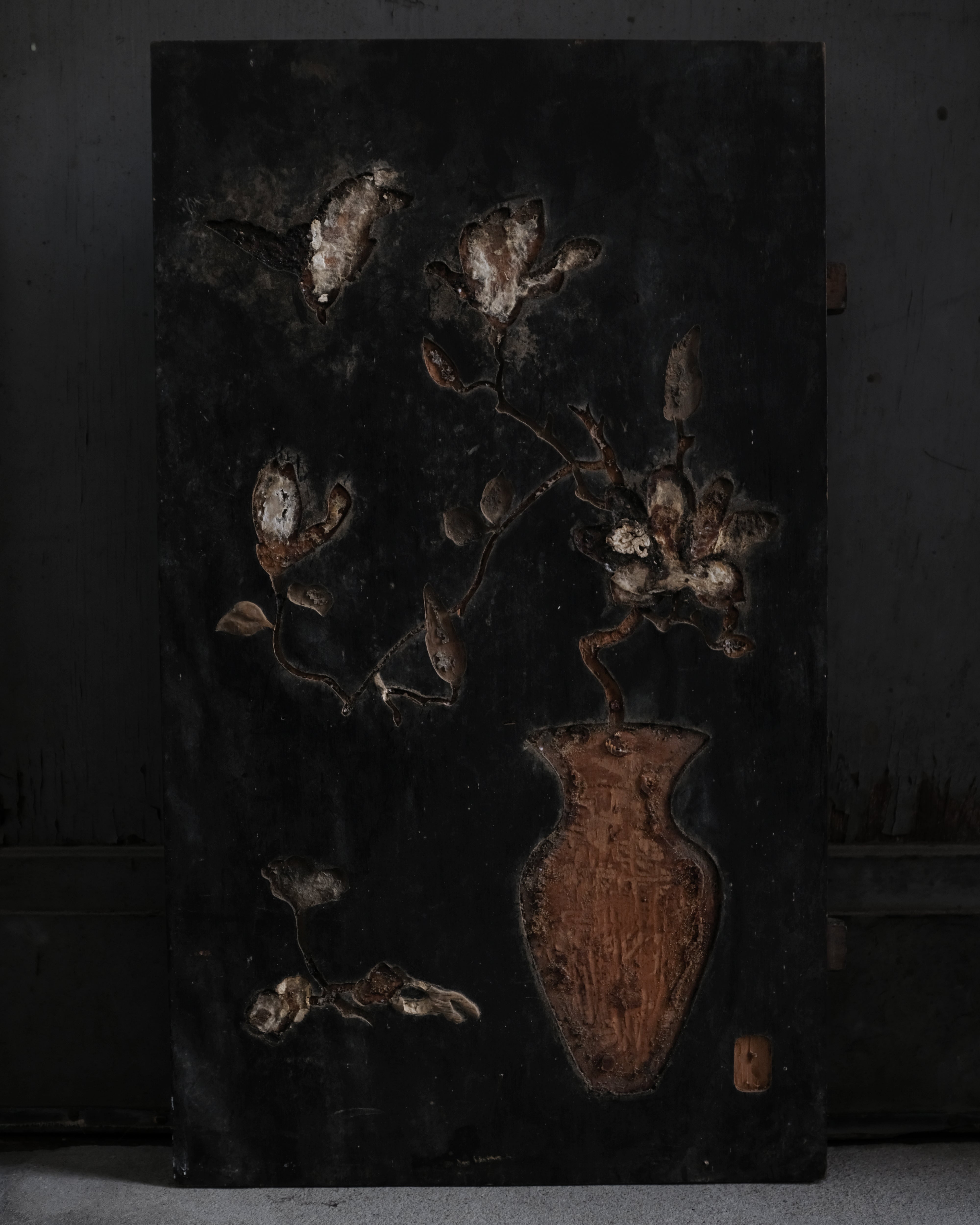 French antique panel painting