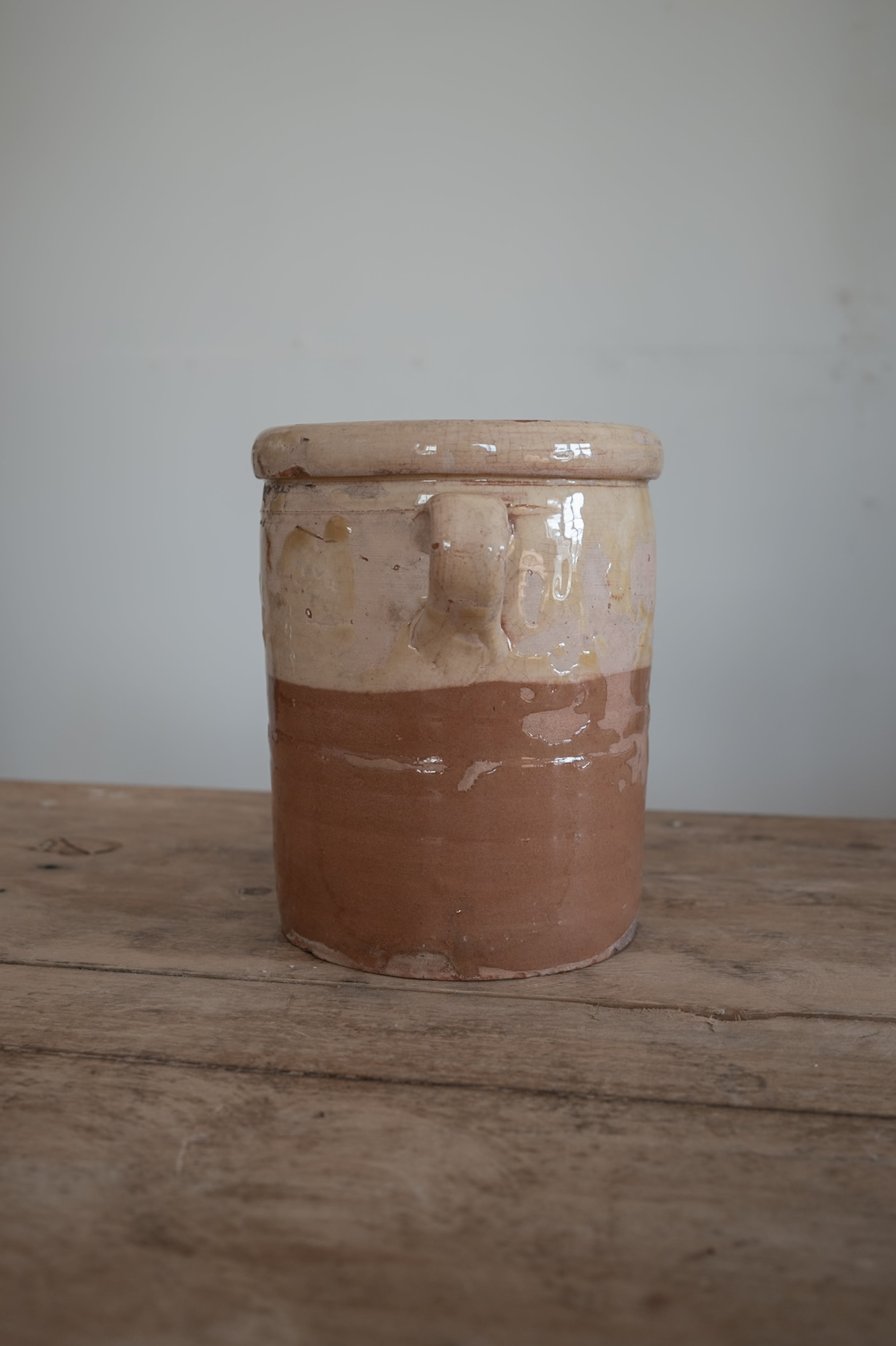 プーリア アンティーク 陶器 壺 19世紀 グロッターリエ AN-24166