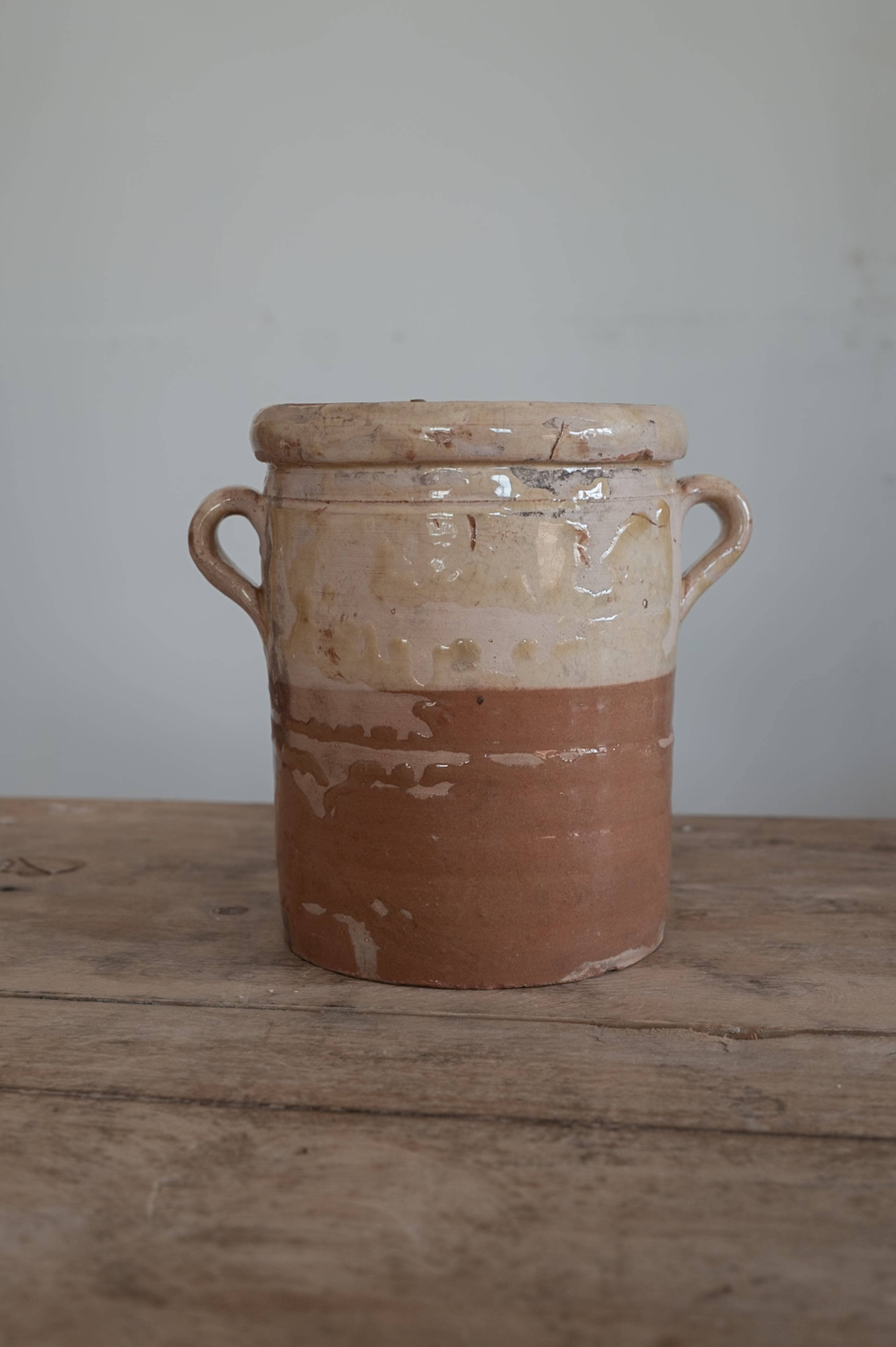 プーリア アンティーク 陶器 壺 19世紀 グロッターリエ AN-24166