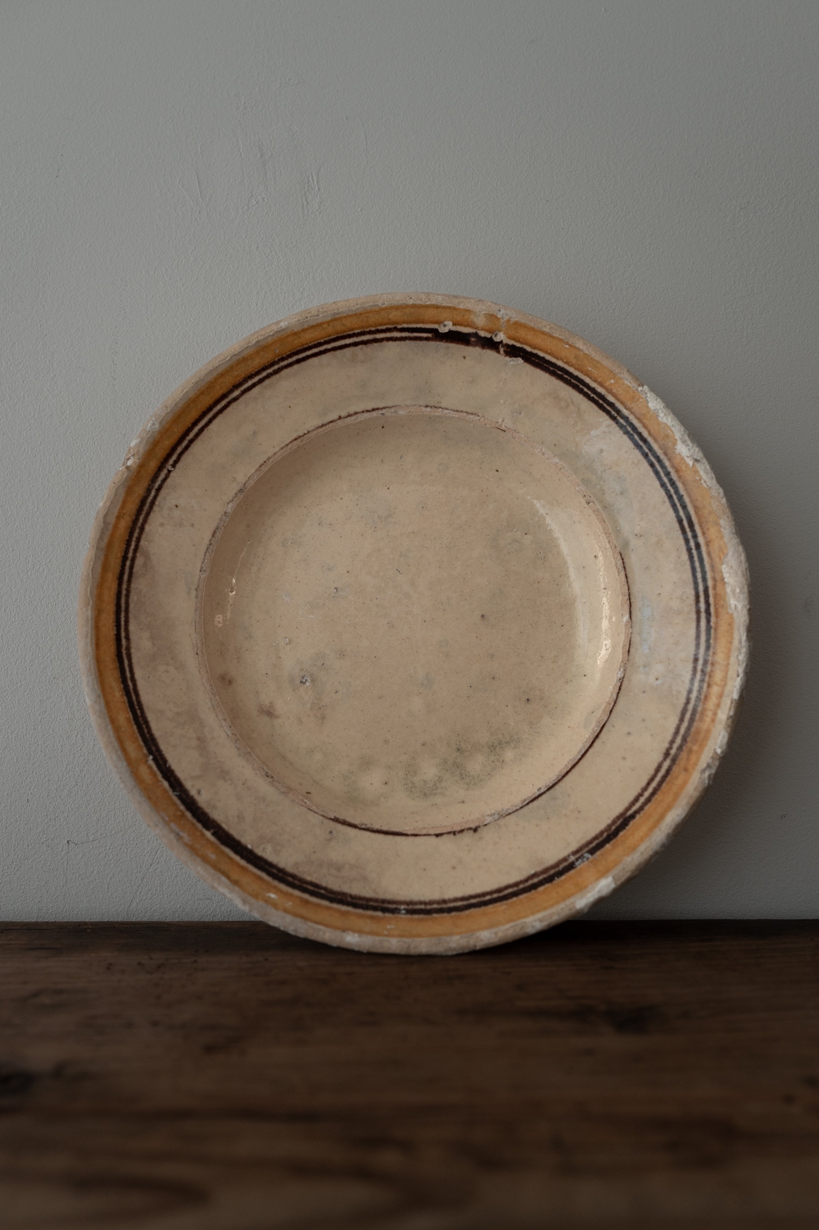 プーリア アンティーク 陶器 皿 19世紀 グロッターリエ AN-24169