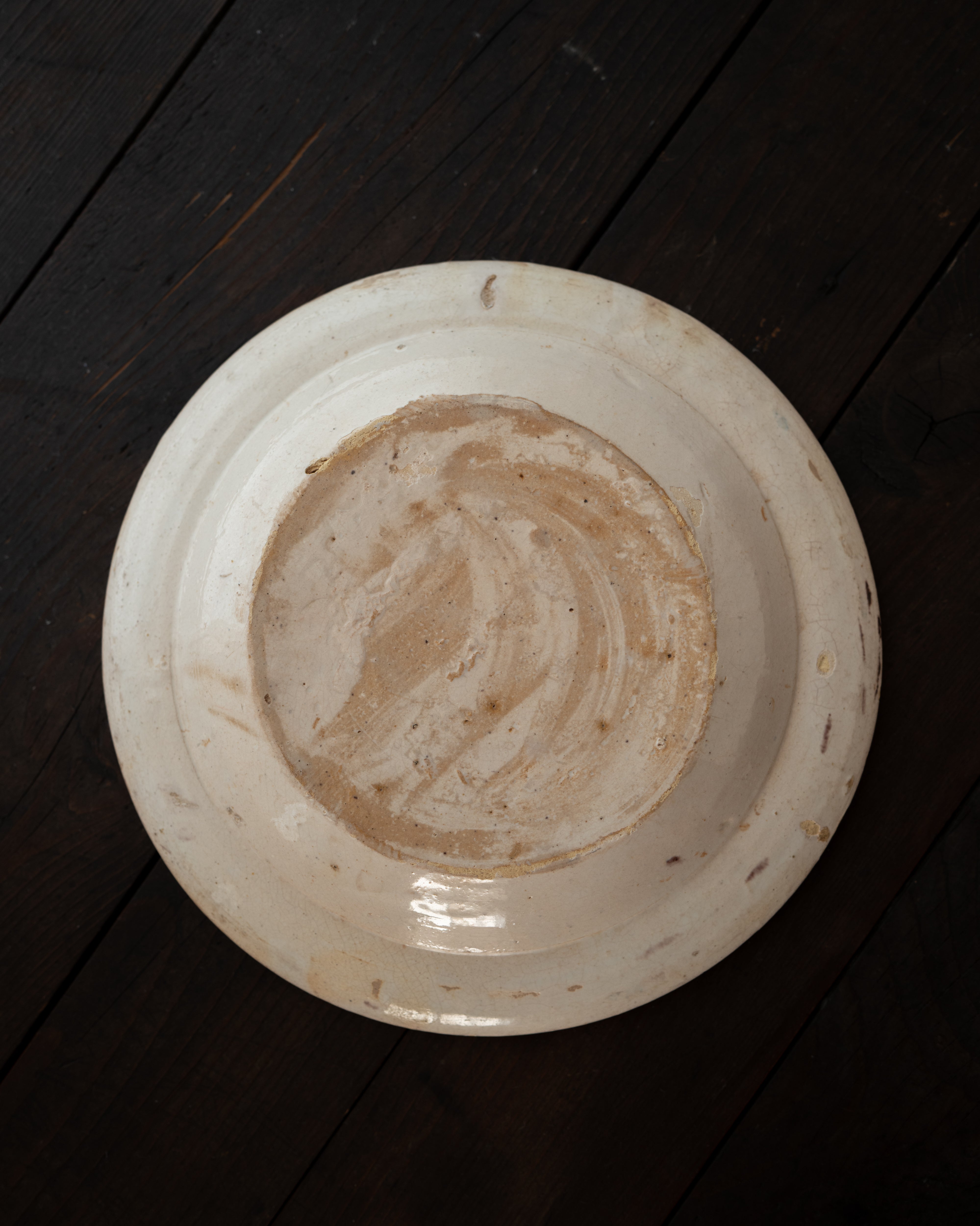 Large plate with blue pattern, AN-5210, from Grottaglie, Puglia, Italy