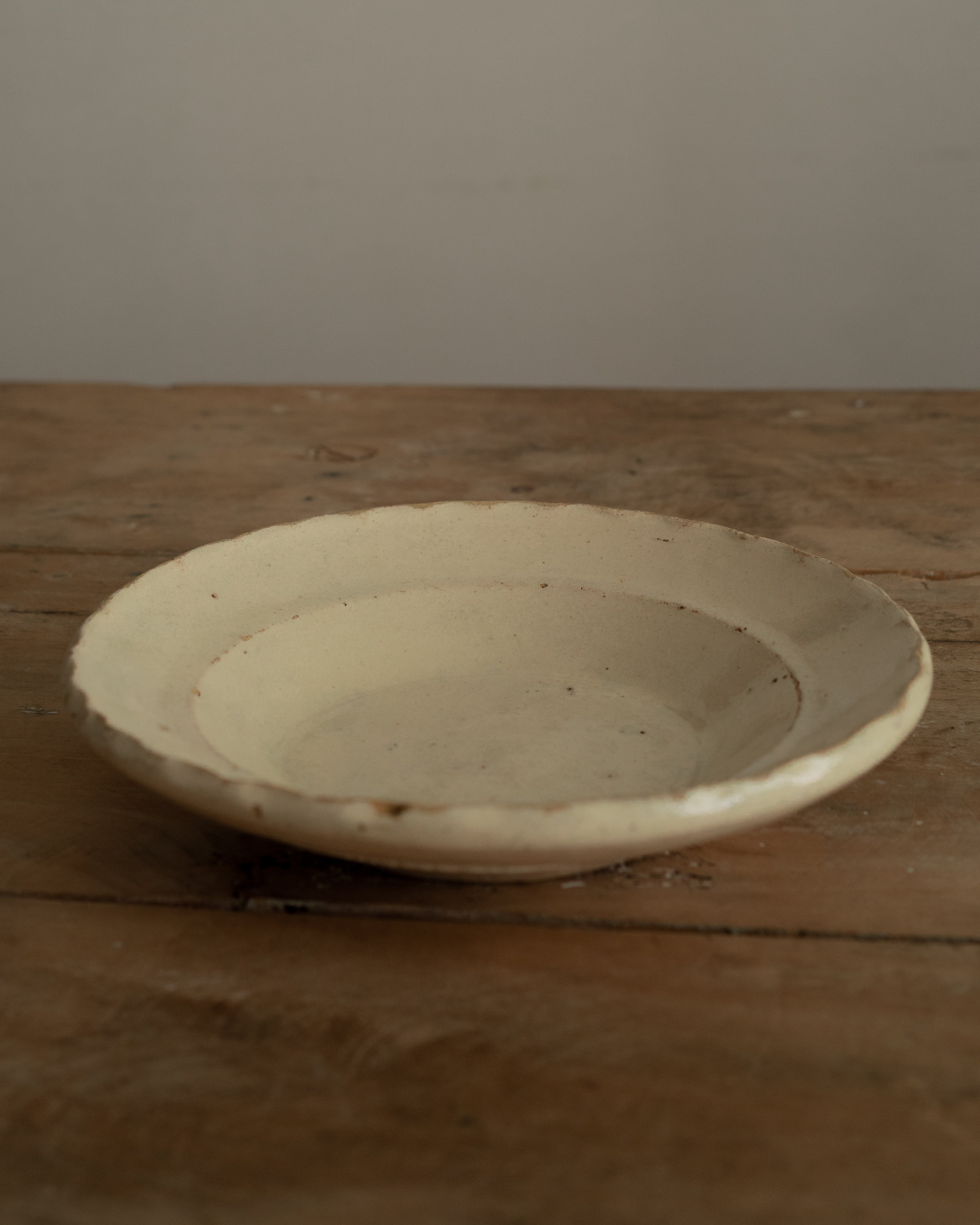  19世紀 イタリア プーリア グロッターリエ 錫釉 輪花皿 AN-5194, ,- ambiant