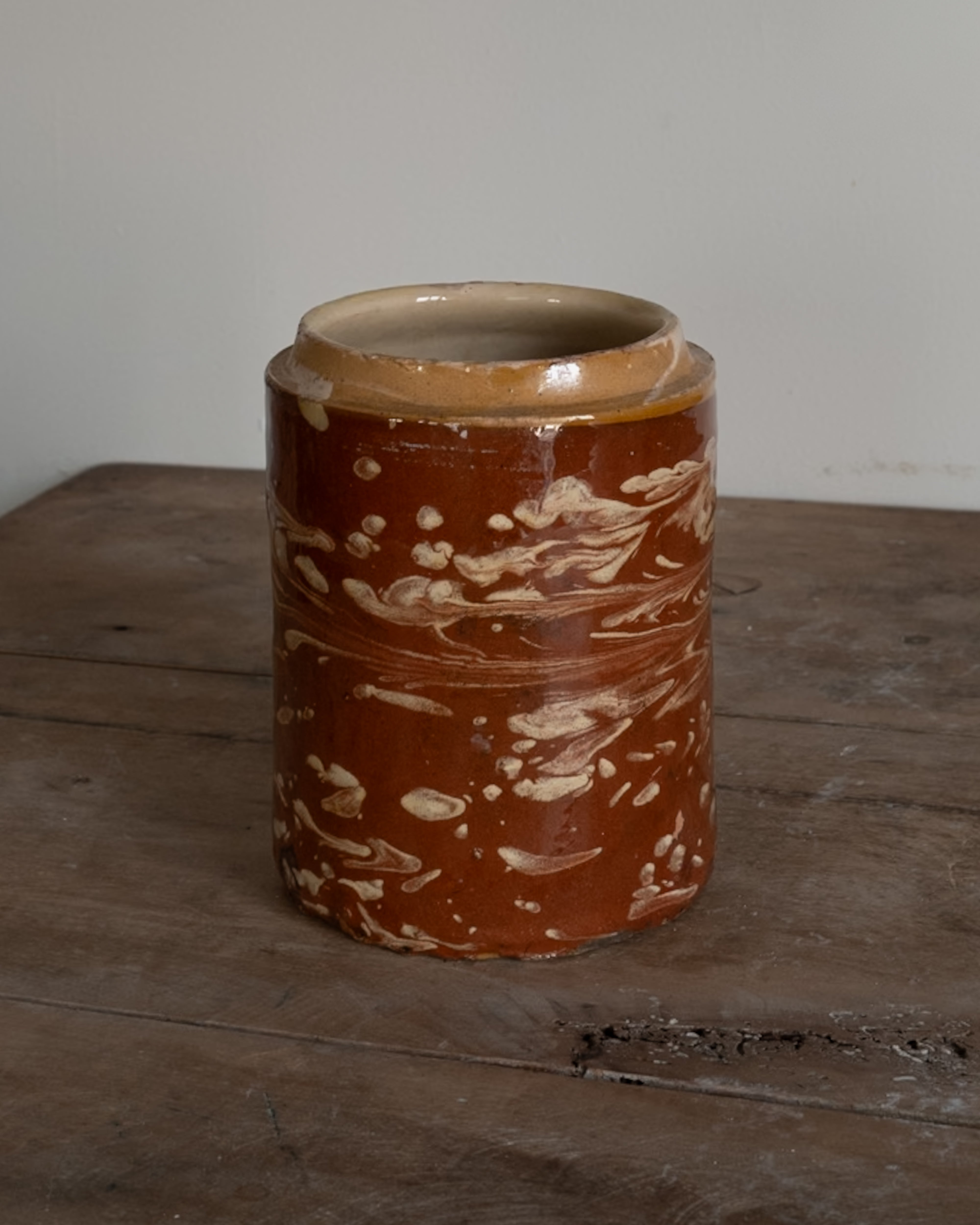 20th Century Italian Puglia Slipware Canister AN-5080