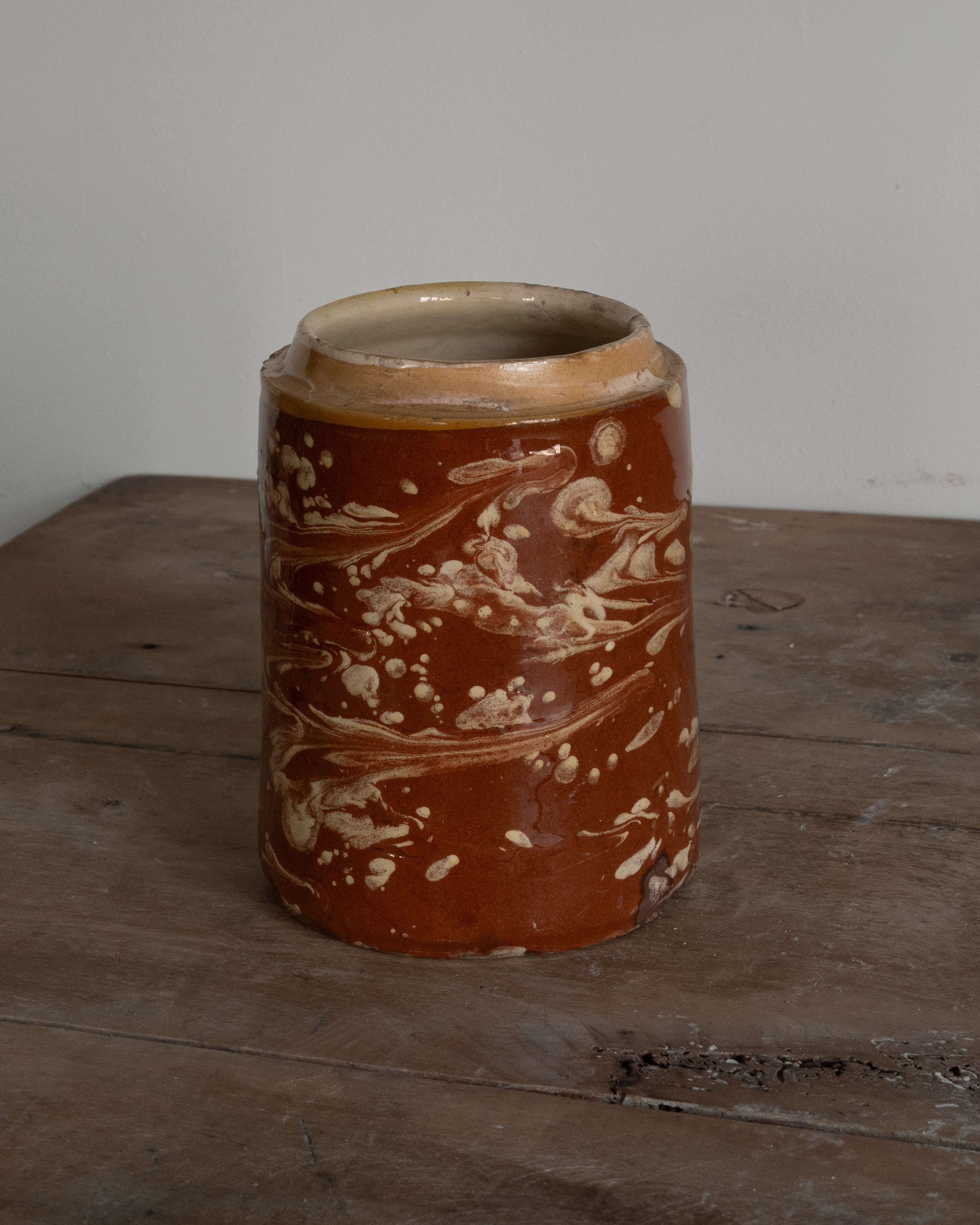 20th Century Italian Puglia Slipware Canister AN-5080