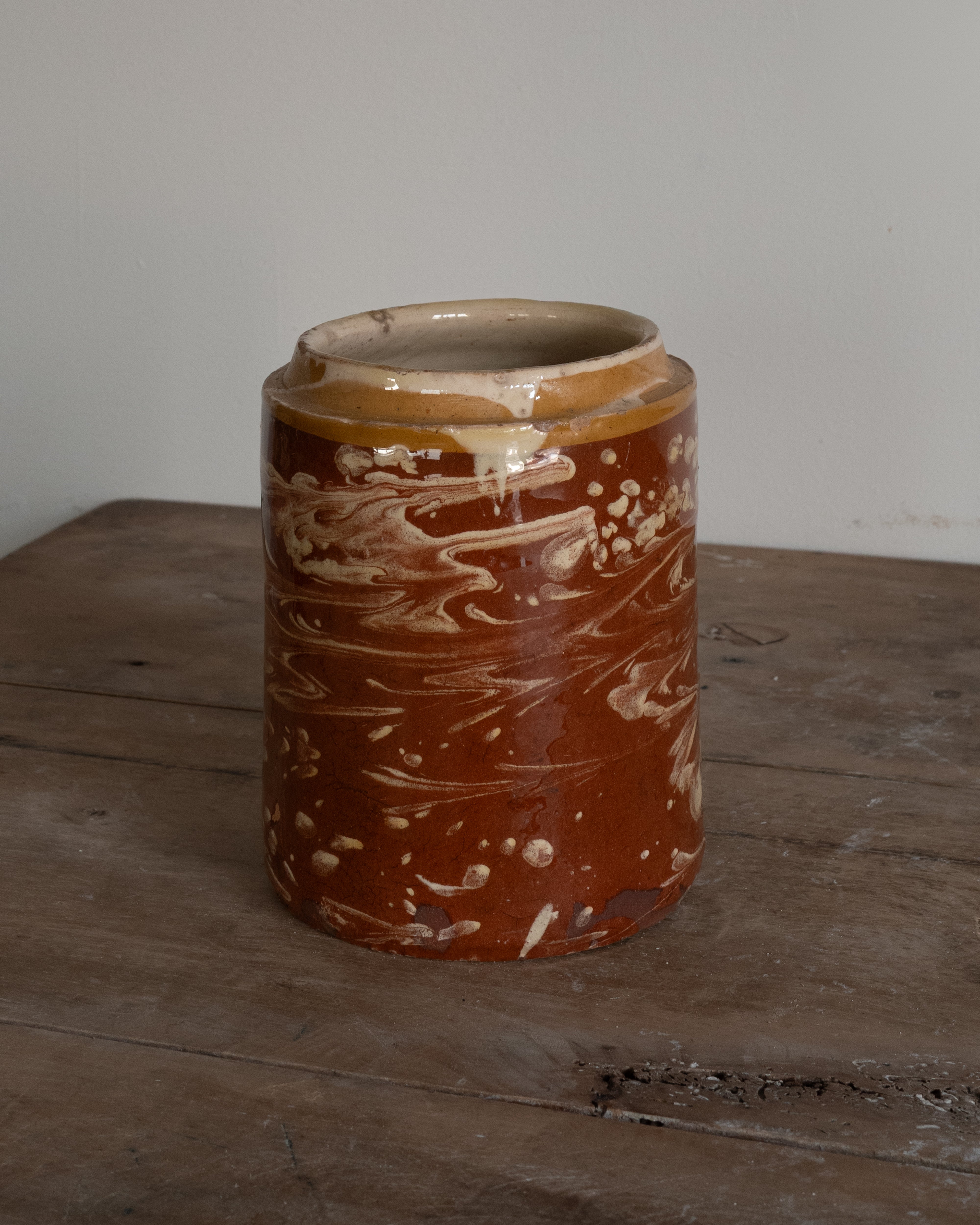20th Century Italian Puglia Slipware Canister AN-5080