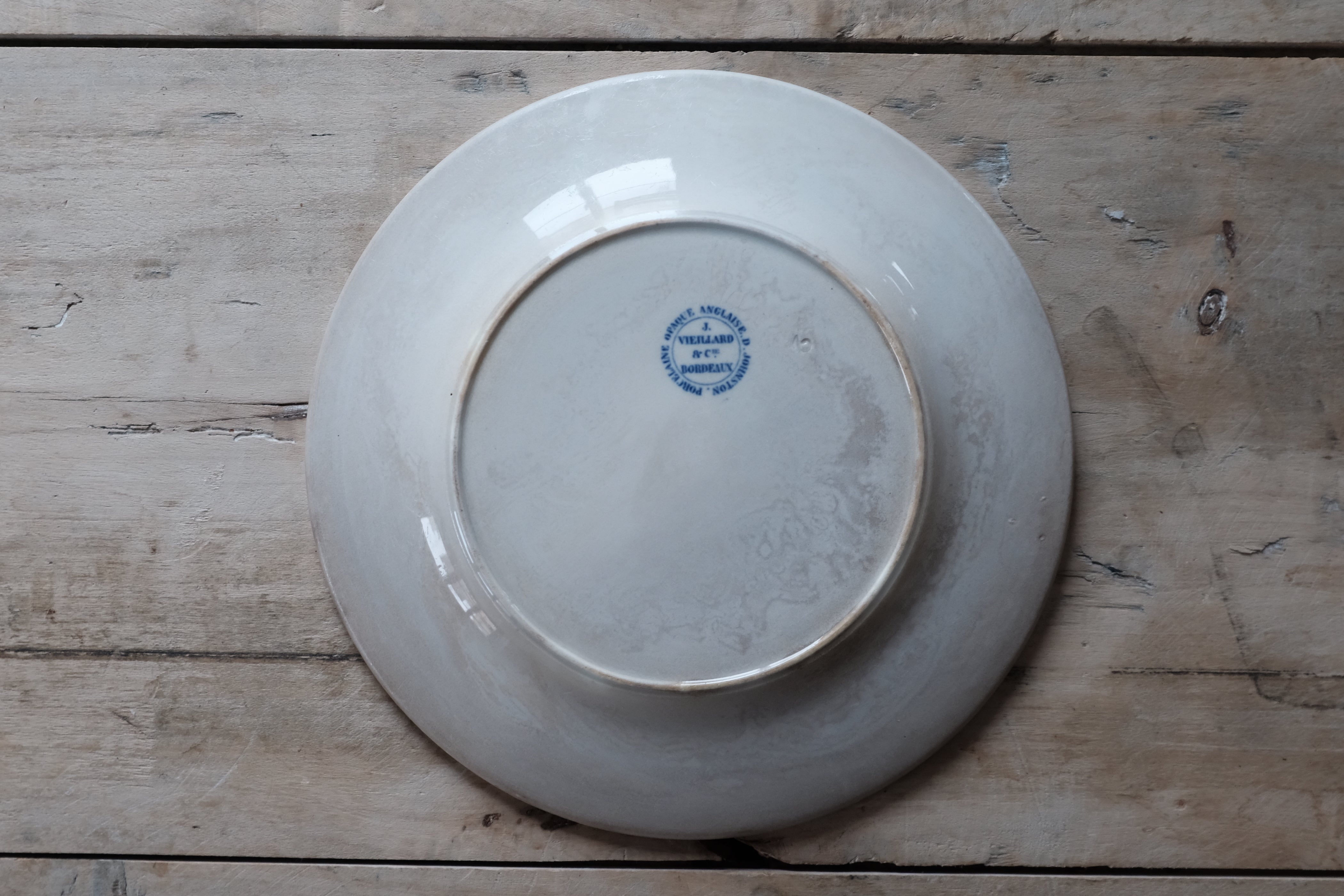  J. VIEILLARD  BORDEAUX  "Rim Plate", アンティーク,- ambiant