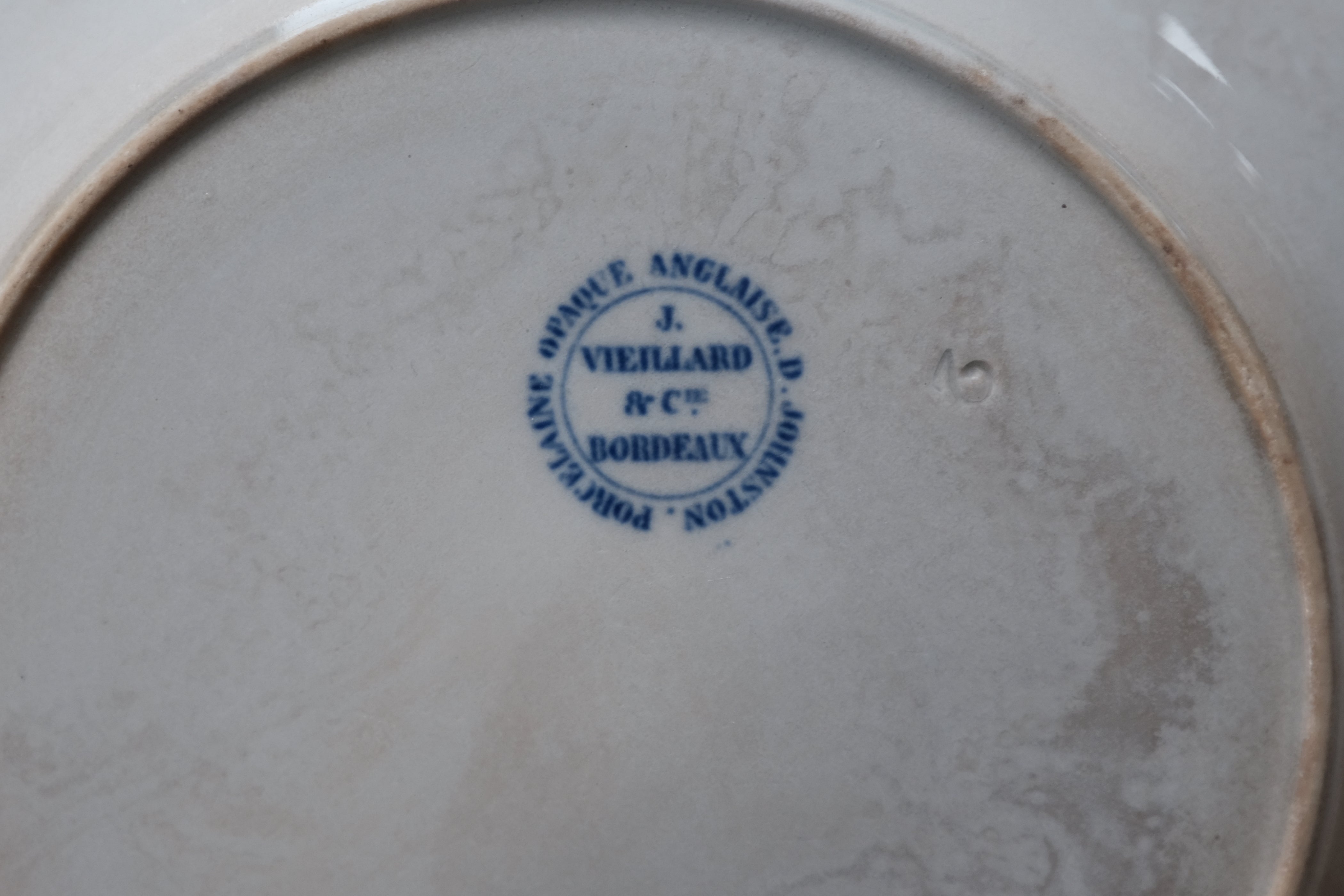  J. VIEILLARD  BORDEAUX  "Rim Plate", アンティーク,- ambiant