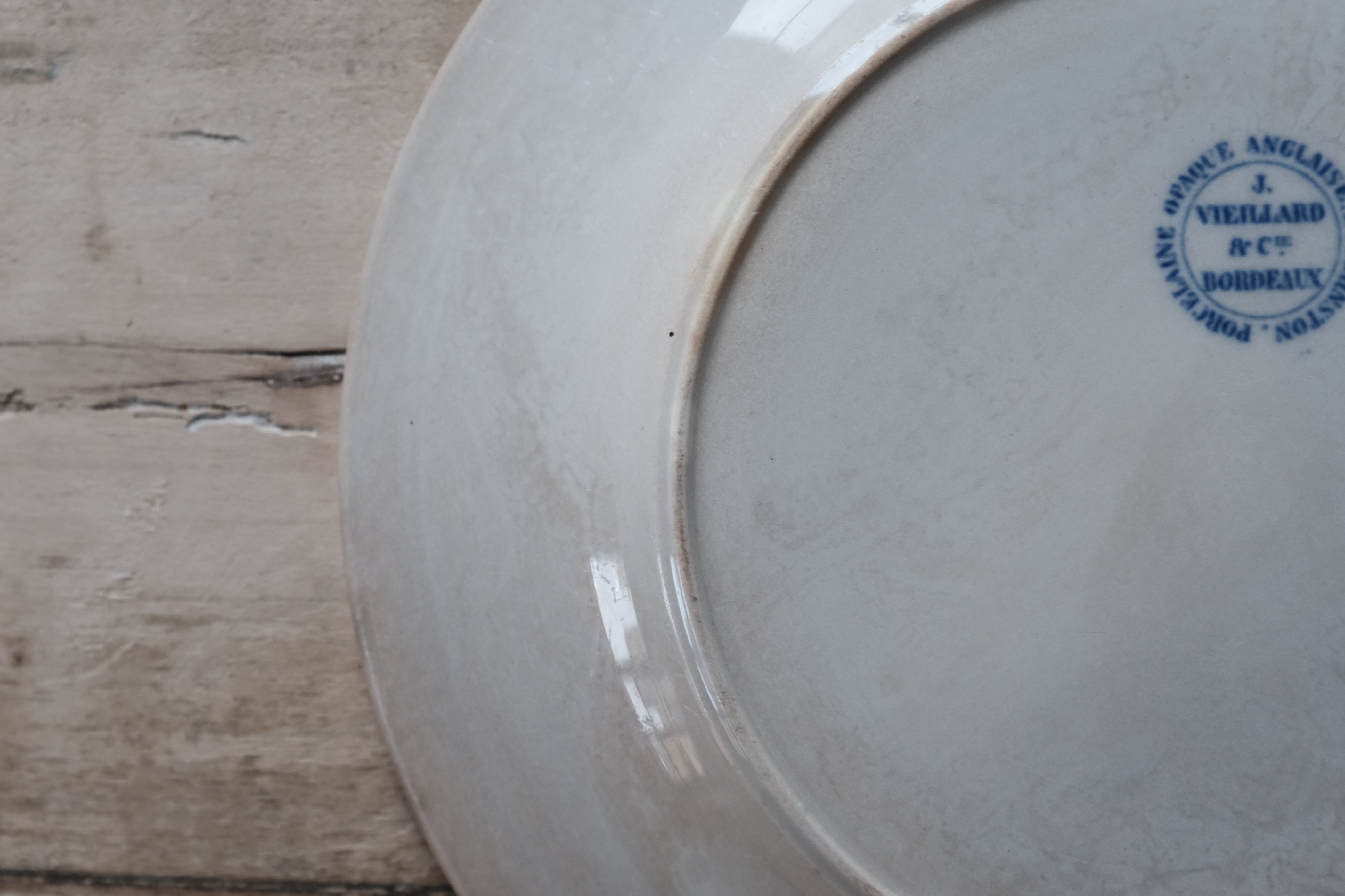  J. VIEILLARD  BORDEAUX  "Rim Plate", アンティーク,- ambiant